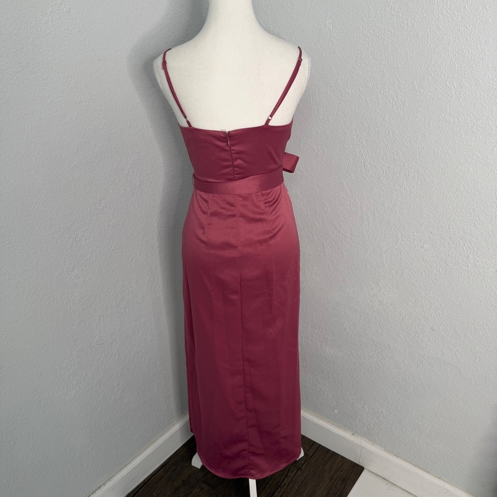 Lulus Joice Mauve Purple Satin Midi Dress Size XS - Picture 3 of 5